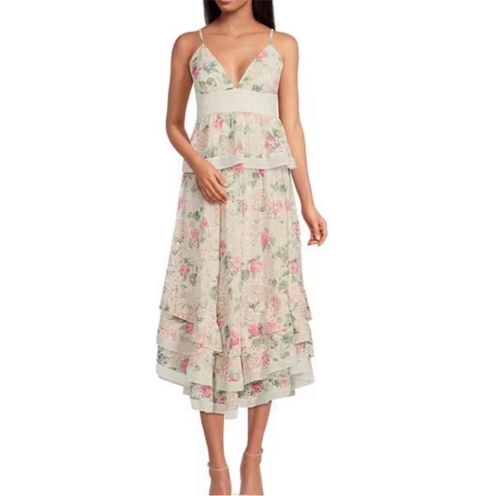 Women’s Tiered floral print chiffon maxi dress V-neck Gianni Bini - Picture 11 of 11